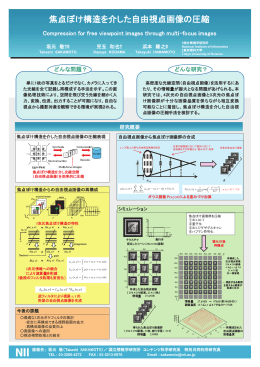 焦点ぼけ構造を介した自由視点画像の圧縮