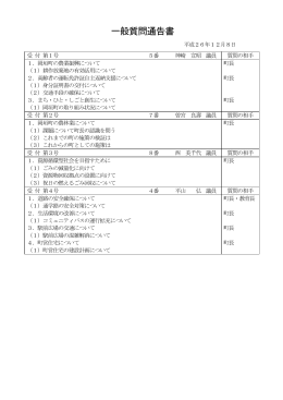 一般質問通告書