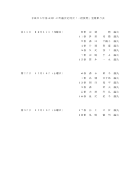 平成25年第4回いの町議会一般質問通告書