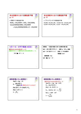 非水溶媒中における酸塩基平衡 p. 11 非水溶媒中における酸塩基平衡 p