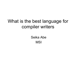 What is the best language for compiler writers