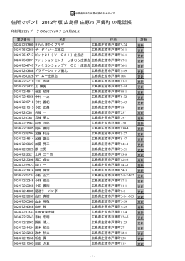 広島県 庄原市 戸郷町 - 住所でポン！ ネットの電話帳 2012年版