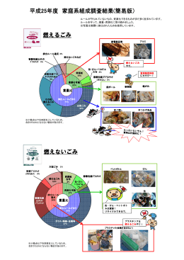 平成25年度 家庭系組成調査結果(簡易版） 燃えるごみ 燃えないごみ