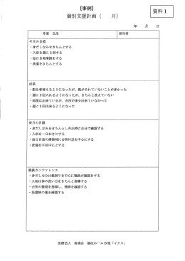 [事例ー 個別支援計画 ( 月) 資料ー