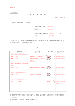 記入例 是 正 報 告 書