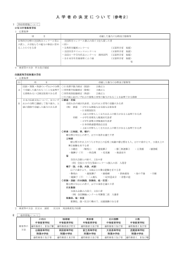 入学者の決定について