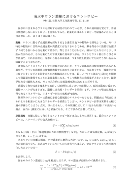 海水中ウラン濃縮におけるエントロピー
