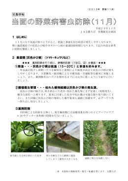 営農情報 1 はじめに 2 果菜類[灰色かび病] （トマト
