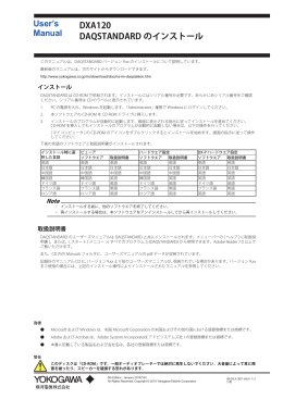 DXA120 DAQSTANDARDのインストール