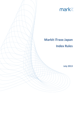 Markit iTraxx Japan Index Rules July 2013