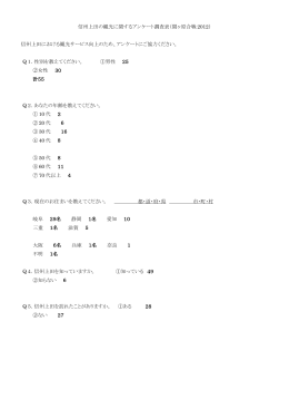 信州上田の観光に関するアンケート調査表（関ヶ原合戦 2012） 信州上田