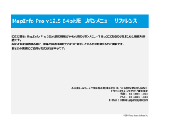 MapInfo Pro&trade; 64bit版 リボンメニューリファレンス