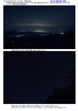 祖母山夜景と星 2013年4月1日