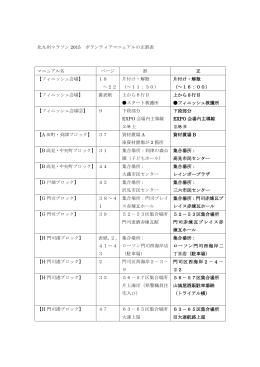 北九州マラソン2015ボランティアマニュアル 正誤表