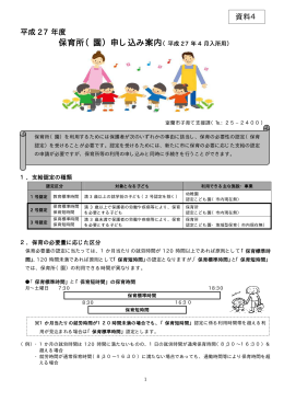 保育所（園）申し込み案内（平成 27 年 4 月入所用）