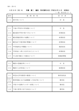 6 月 13 日（木）01 斉藤 憲二 議員 答弁資料目次（平成 25 年 6