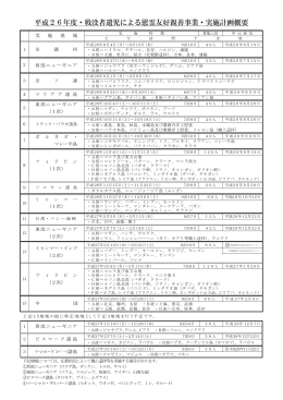 慰霊友好親善事業の実施計画概要 [PDFファイル／136KB]
