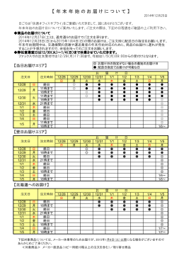 修正「快適オフィスサプライ」年末年始休業と配送のご案内