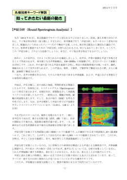 声紋分析（Sound Spectrogram Analysis）（2014年7月）
