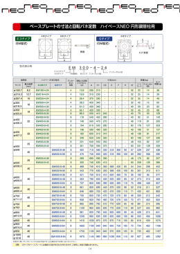 ベースプレートの寸法と回転バネ定数 ハイベースNEO 円形