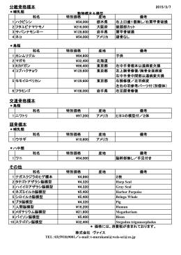 分離骨格標本 交連骨格標本 頭骨標本 その他