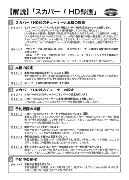 「スカパー!プレミアムサービスLink」（録画）のための接続