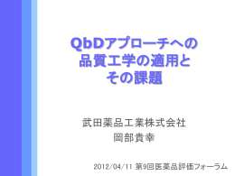 QbDアプローチへの 品質工学の適用と その課題