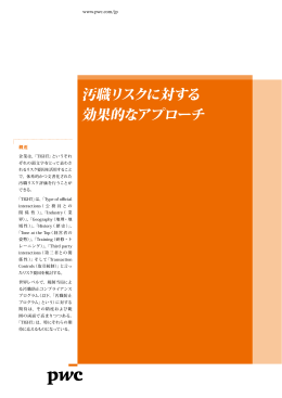 汚職リスクに対する 効果的なアプローチ