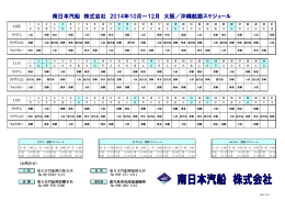 南日本汽船 株式会社 2014年10月～12月 大阪／沖縄航路スケジュール