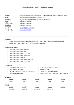 工業用炉製作所アウエ有限会社（IOB） Industrieofenbau Aue GmbH