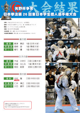 矢野杯争奪 日本拳法第 26 回東日本学生個人選手権大会