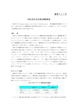 2009年のEUの域外繊維貿易