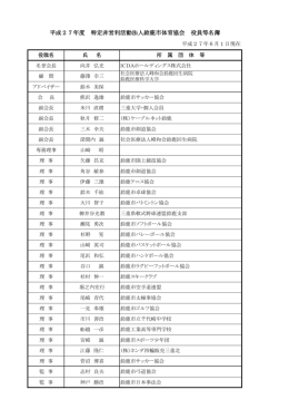 平成27年度 特定非営利活動法人鈴鹿市体育協会 役員等名簿