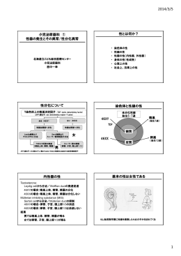 小児泌尿器科 ① 性器の発生とその異常/性分化異常 性とは何か？ 性