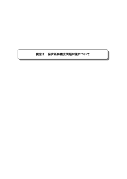 提言Ⅱ 保育所待機児問題対策について