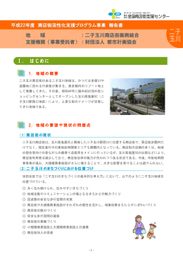 地 域 ：二子玉川商店街振興組合 支援機関（事業受託者） ：財団法人