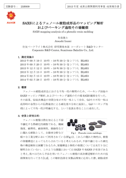 SAXSによるフェノール樹脂成形品のマッピング解析 およびベーキング