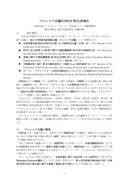 ワルシャワ会議(COP19 等)出席報告