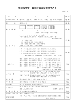 會津風雅堂舞台設備及び機材リスト
