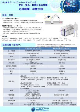 マイクロチップレーザー： &rArr;手の平サイズでロボットや自動機への搭載が