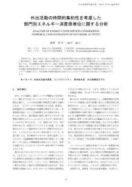 外出活動の時間的集約性を考慮した 部門別エネルギー消費原単位