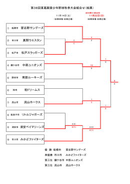 第38回東葛親善少年野球秋季大会組合せ