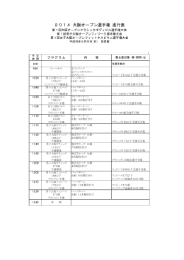 2014 大阪オープン選手権 進行表