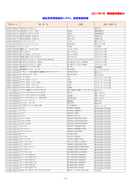 2011年7月 情報提供開始分 福祉用具情報提供システム 新規登録情報
