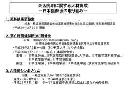 （死因究明に関する人材育成-日本医師会の取り組み