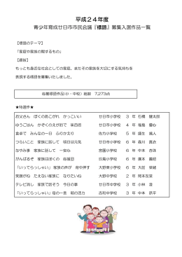 平 成24年度 - 青少年育成廿日市市民会議