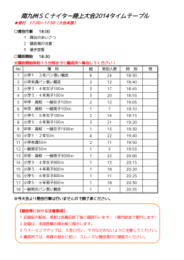 南九州SCナイター陸上大会2014タイムテーブル