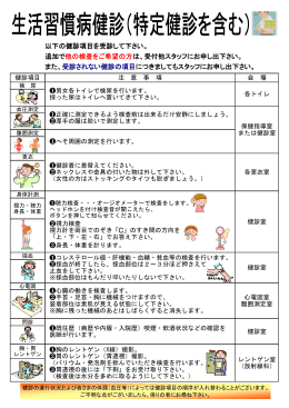 生活習慣病検診（特定健診を含む）