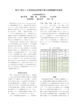 17 県内で発生した急性敗血症型豚丹毒の病理組織学的検索／中央家