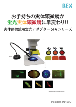 お手持ちの実体顕微鏡が 蛍光実体顕微鏡に早変わり！！